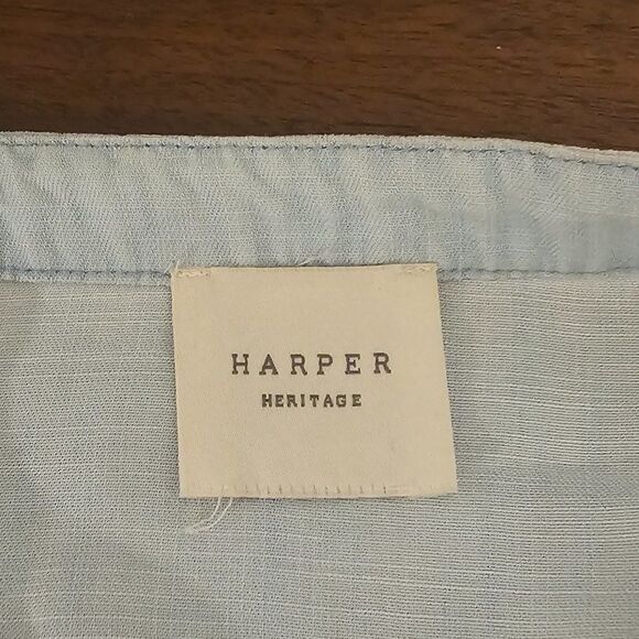 Harper Heritage Chambray Ruffle Wrap Skirt Sz S - Picture 7 of 7